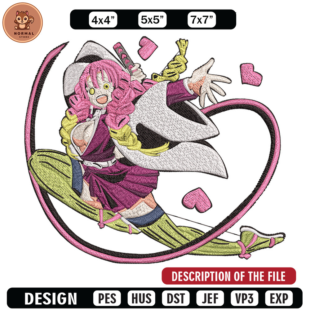 Mitsuri love Embroidery Design, Demon slayer Embroidery, Embroidery File, Anime Embroidery, Anime shirt,Digital download.jpg