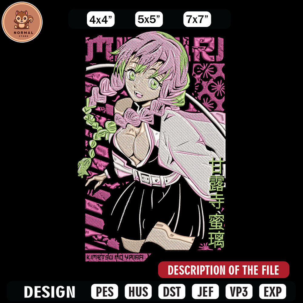 Mitsuri poster Embroidery Design, Demon slayer Embroidery, Embroidery File,Anime Embroidery,Anime shirt,Digital download.jpg