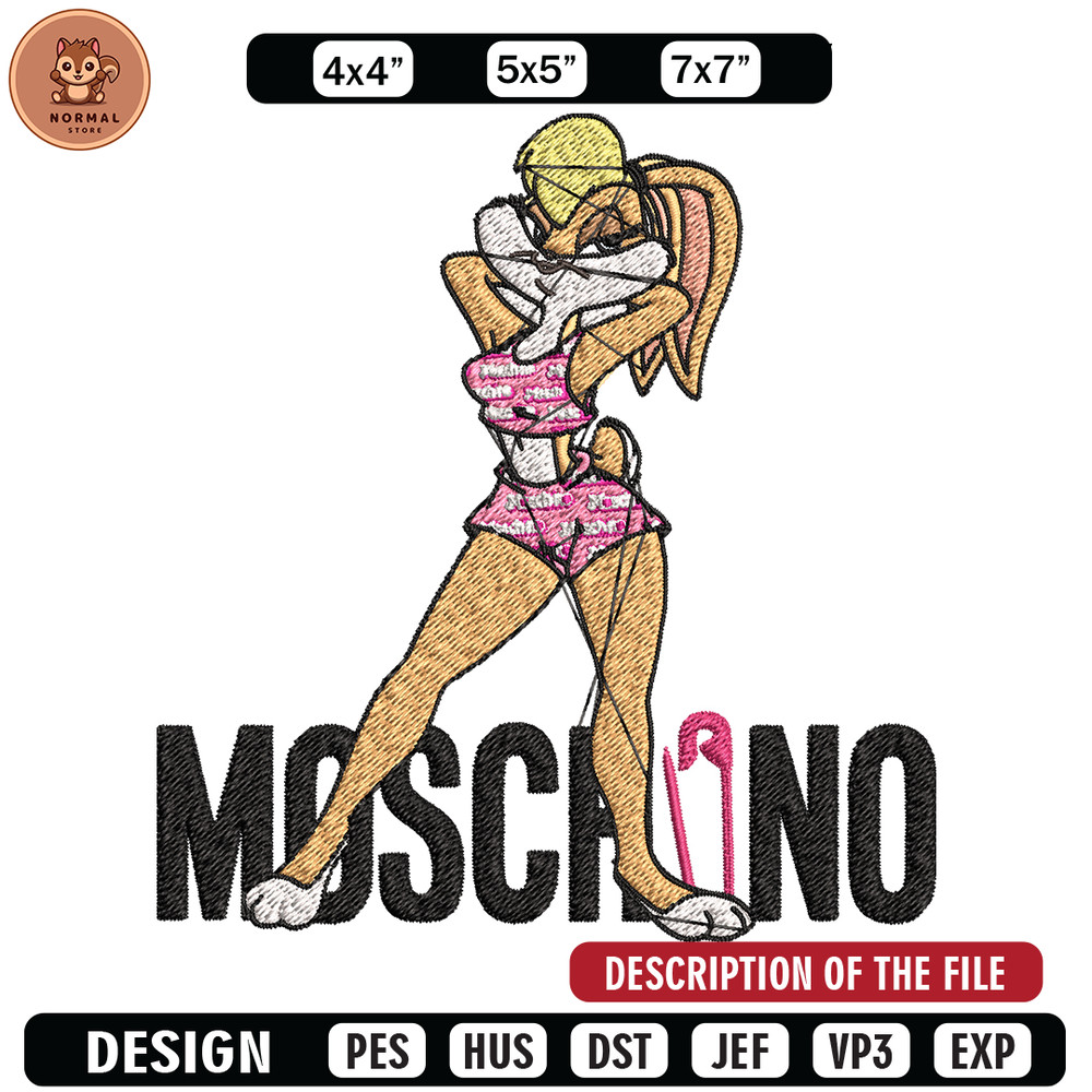 Moschino Milano Lola Bunny Embroidery design, Lola Bunny Embroidery, cartoon design, Embroidery File, Instant download..jpg