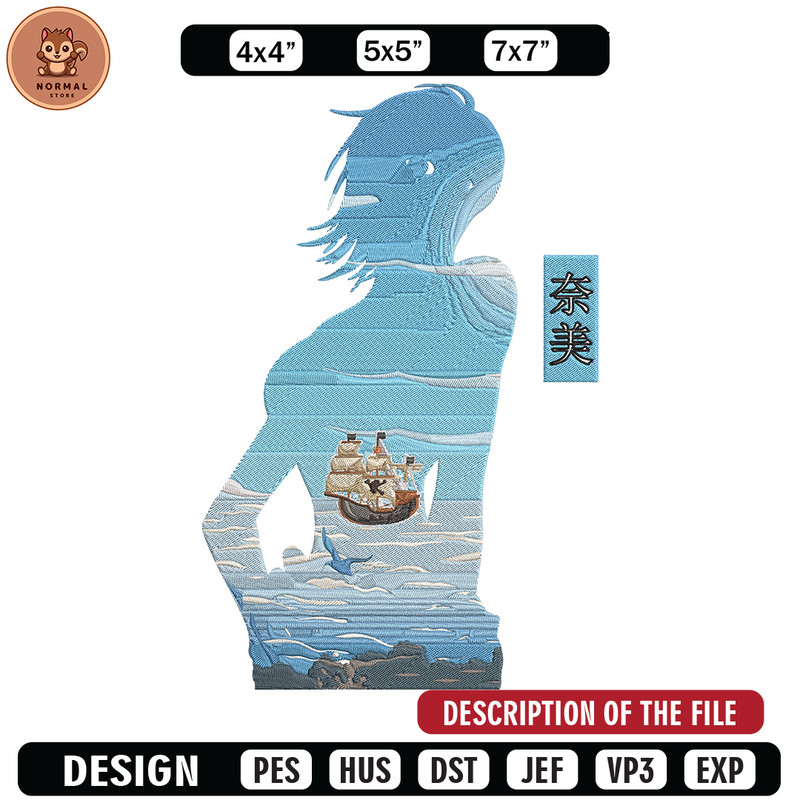 Nami poster Embroidery Design, One piece Embroidery, Embroidery File, Anime Embroidery, Anime shirt, Digital download.jpg