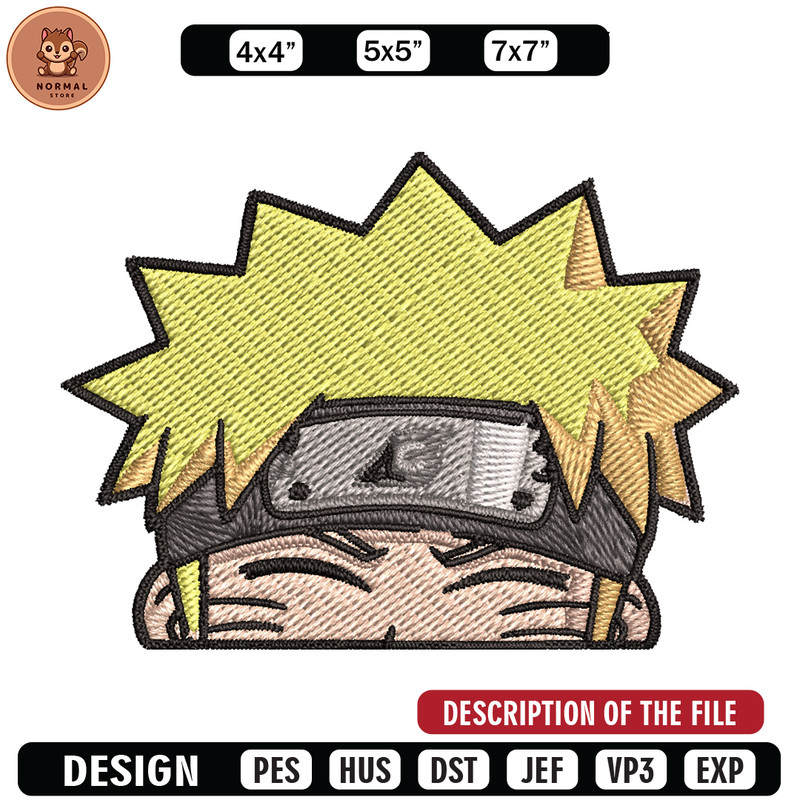 Naruto Peeker Embroidery Design, Naruto Embroidery, Embroidery File, Anime Embroidery, Anime shirt, Digital download.jpg