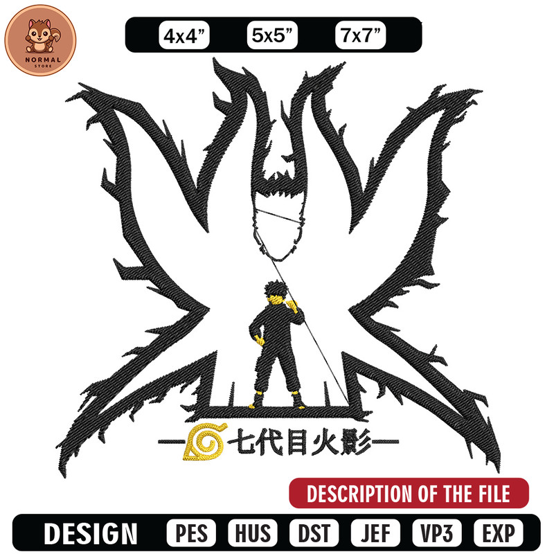 Naruto x kurama Embroidery Design, Naruto Embroidery, Embroidery File, Anime Embroidery,Anime shirt, Digital download..jpg
