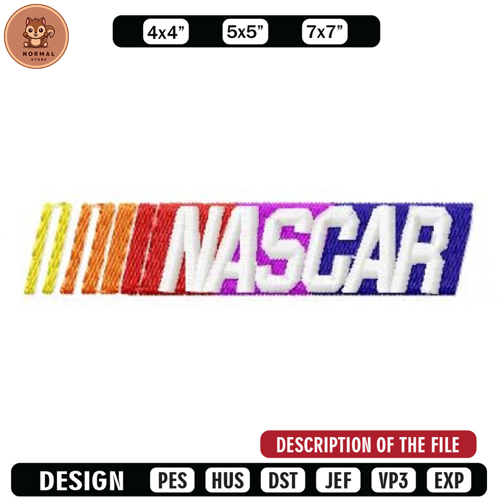 Nasscar logo embroidery design, Embroidered shirt, Car Embroidery, Car design, Logo design, digital download.jpg