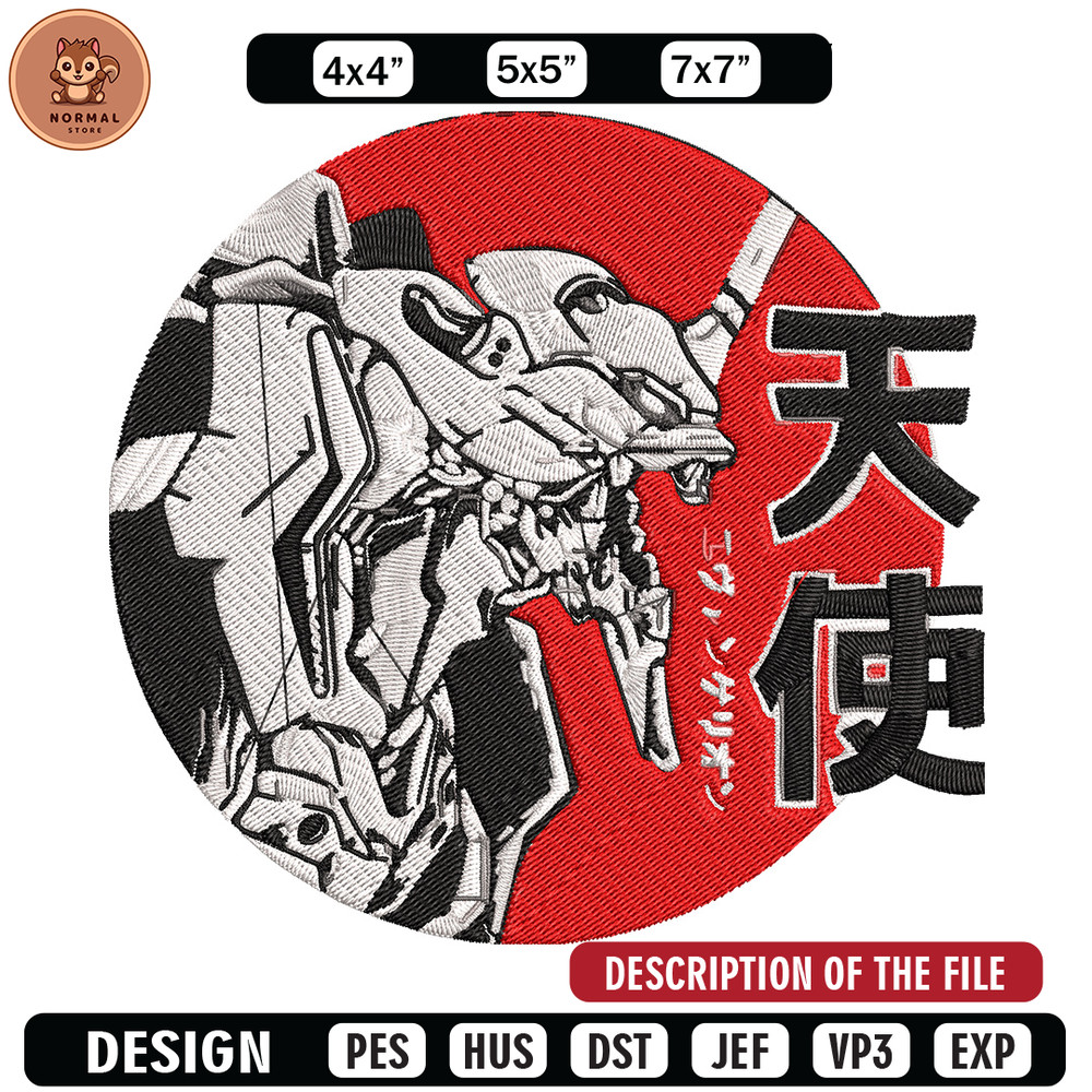Neon Genesis Embroidery Design, Evangelion Embroidery, Embroidery File, Anime Embroidery, Anime shirt, Digital download.jpg