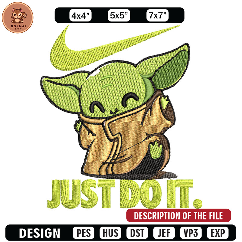 Nike Baby Yoda Embroidery design, Nike Baby Yoda cartoon Embroidery, Nike design, Embroidery file, Instant download..jpg
