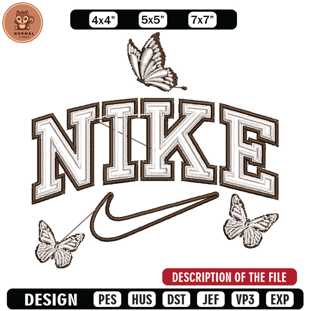 Nike butterfly embroidery design, logo embroidery, logo design, logo shirt, digital download.jpg