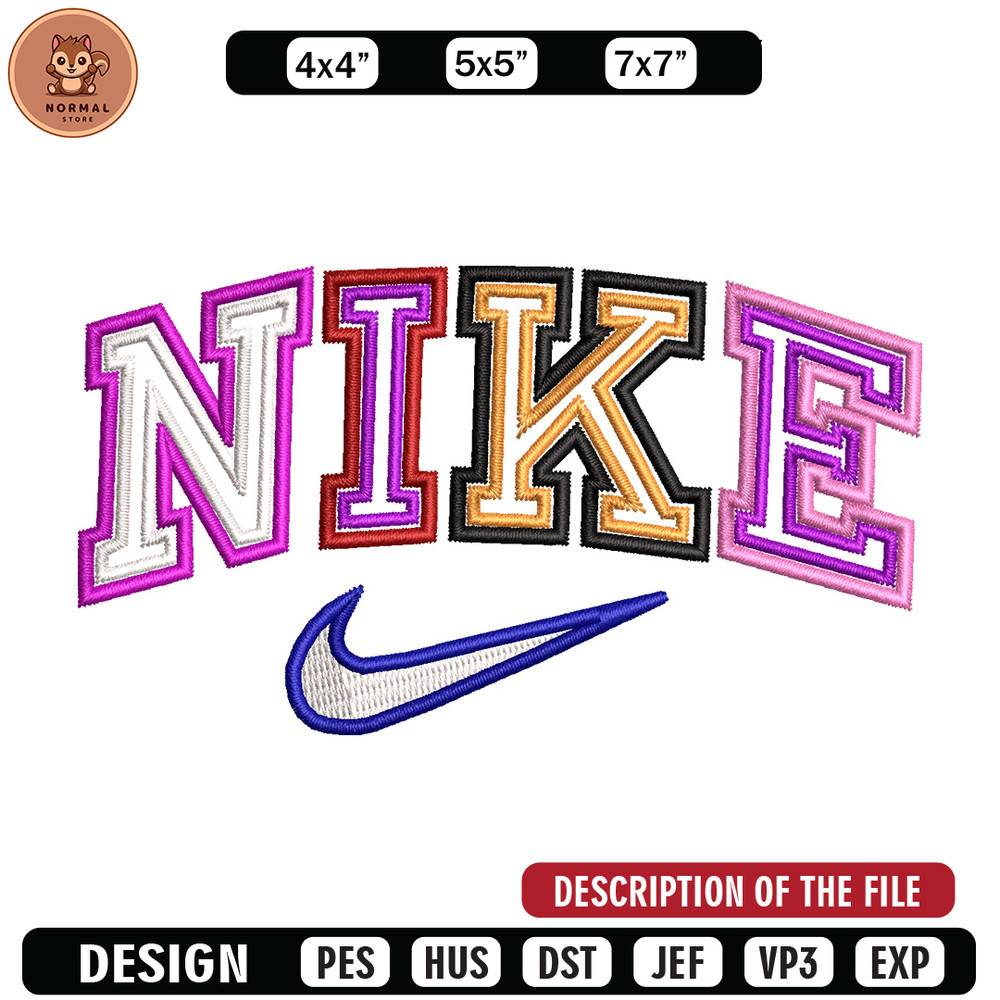 Nike color embroidery design, Nike embroidery, Nike design, Embroidery shirt, Embroidery file,Digital download.jpg