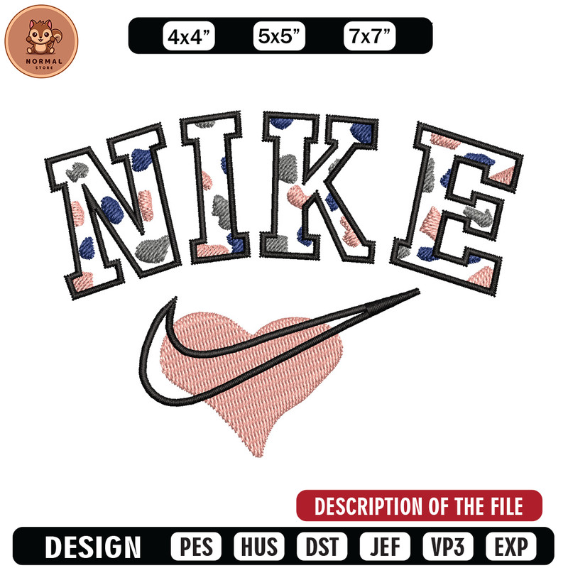 Nike heart embroidery design, Nike embroidery, Nike design, Embroidery shirt, Embroidery file,Digital download.jpg