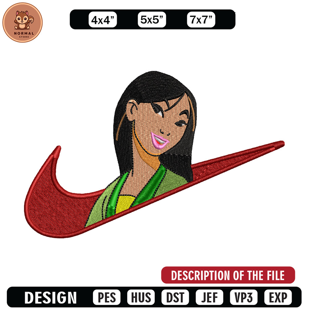 Nike Mulan embroidery design, Nike Mulan embroidery, Nike design, cartoon design, cartoon shirt, Digital download.jpg