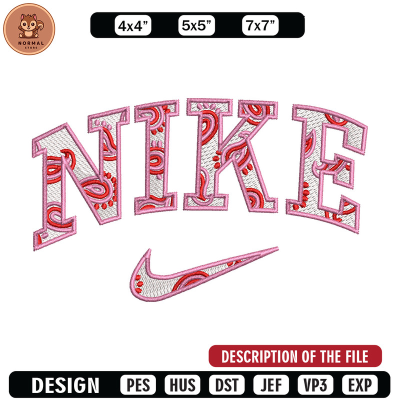 Nike pink embroidery design, Nike embroidery, Emb design, Embroidery shirt, Embroidery file, Digital download.jpg