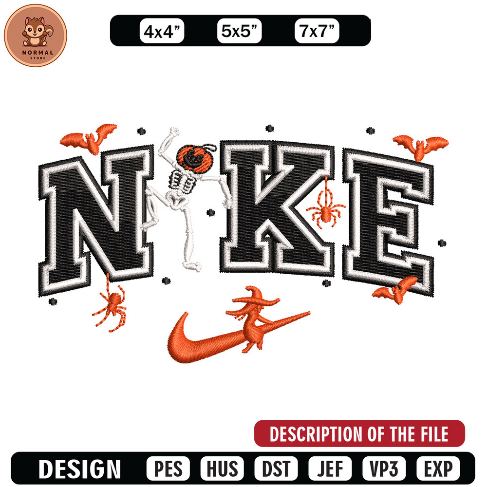Nike pumpkin embroidery design, Halloween embroidery, Nike design, Embroidery file,Embroidery shirt, Digital download.jpg