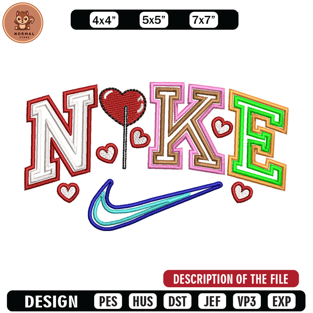 Nike red heart embroidery design, Logo embroidery, Nike design, Embroidery shirt, Embroidery file, Digital download.jpg