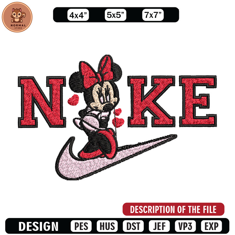 Nike red minnie Embroidery Design, Brand Embroidery, Nike Embroidery, Embroidery File, Logo shirt, Digital download.jpg
