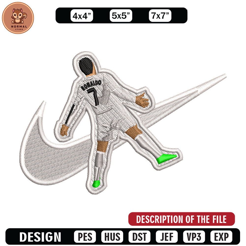 Nike ronaldo embroidery design, Ronaldo embroidery, Nike design, Embroidery shirt, Embroidery file, Digital download.jpg