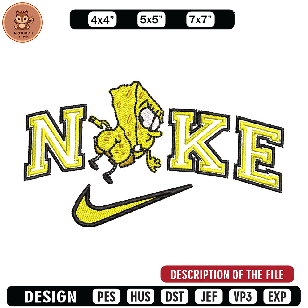 Nike spongebob embroidery design, Spongebob embroidery, Nike design, Embroidery shirt, Embroidery file, Digital download.jpg