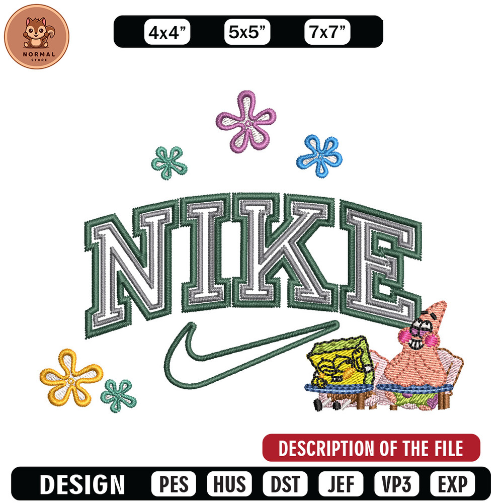 Nike spongebob embroidery design, Spongebob embroidery, Nike design, Embroidery shirt, Embroidery file,Digital download.jpg