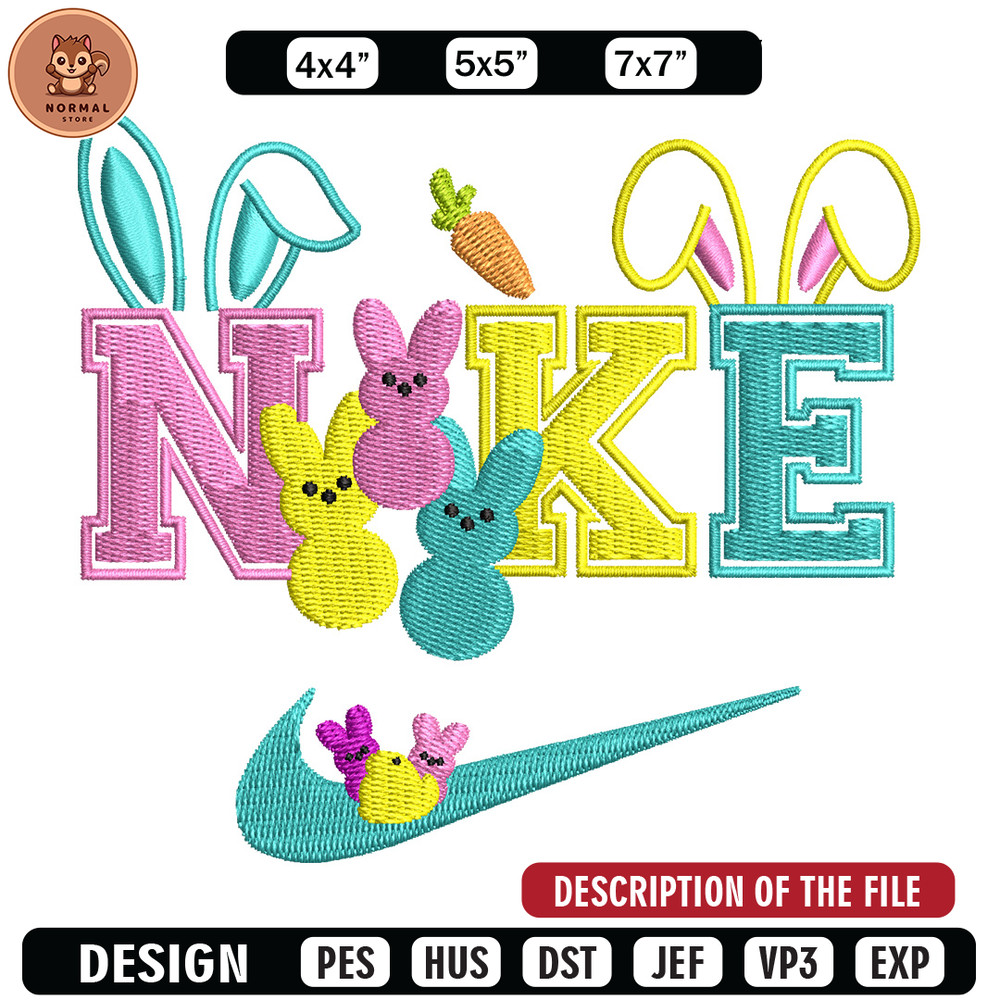 Nike x bunny cute embroidery design, Bunny embroidery, Nike design, Embroidery shirt, Embroidery file, Digital download.jpg