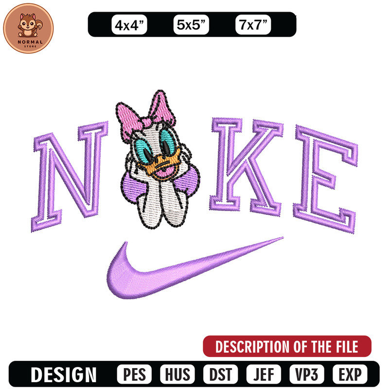 Nike x daisy duck embroidery design, Daisy embroidery, Nike design, Embroidery shirt, Embroidery file, Digital download.jpg