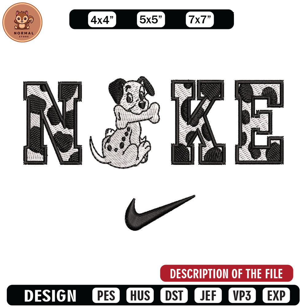Nike x Dalmatian embroidery design, Dalmatian embroidery, Nike design,Embroidery shirt, Embroidery file,Digital download.jpg