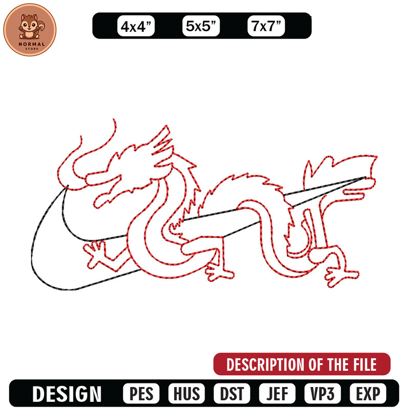 Nike x dragon asian embroidery design, Dragon embroidery, Nike design,Embroidery shirt,Embroidery file, Digital download.jpg