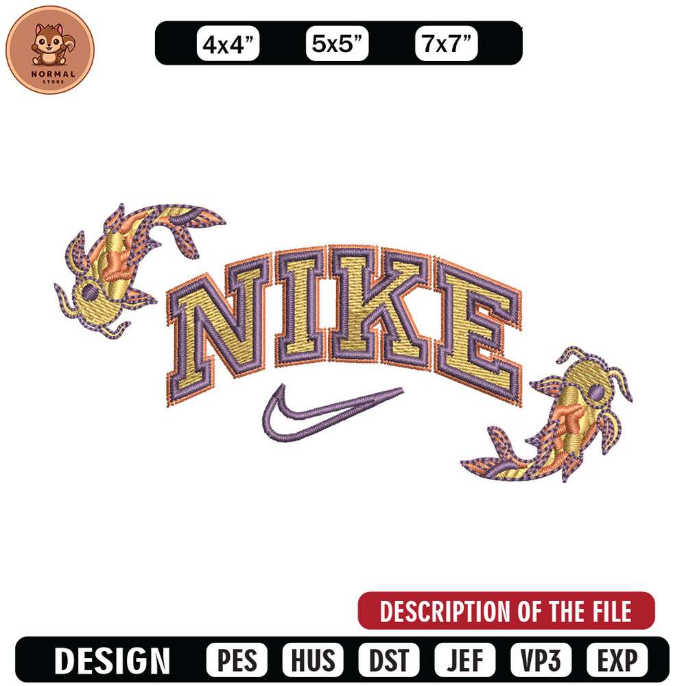 Nike x fish embroidery design, Fish embroidery, Nike design, Embroidery shirt, Embroidery file,Digital download.jpg