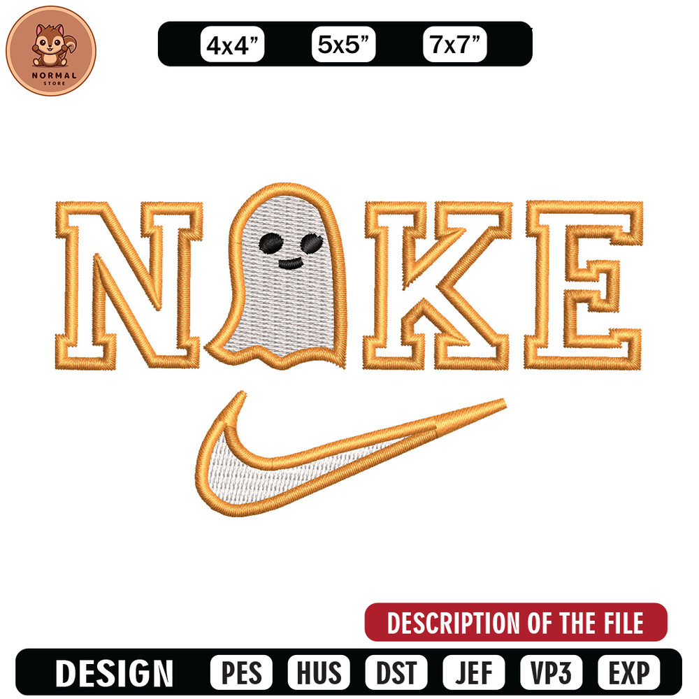 Nike x ghost horror embroidery design, Ghost embroidery, Nike design, Embroidery shirt, Embroidery file,Digital download.jpg