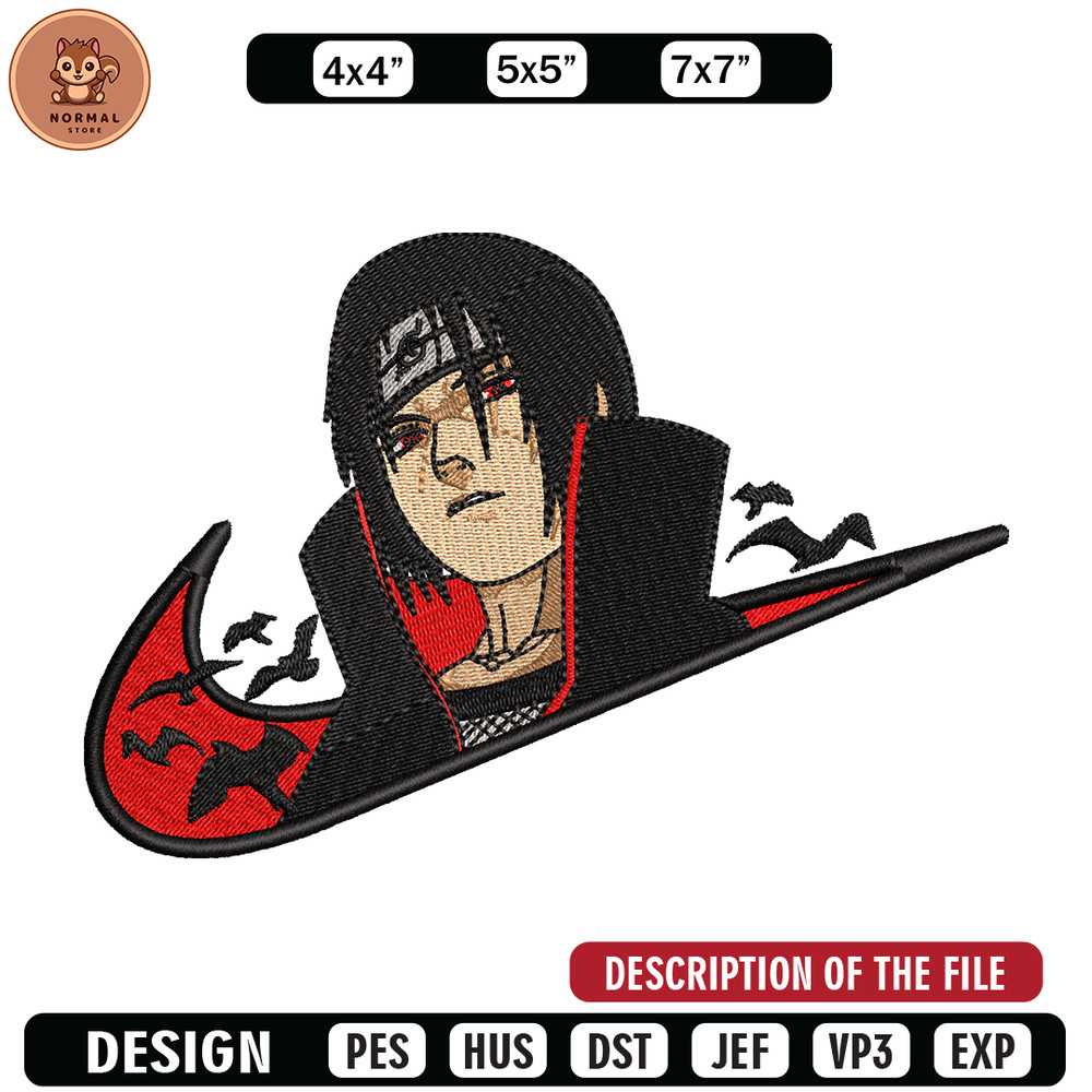 Nike x Itachi V2 embroidery design, Naruto embroidery, Nike design, anime design, anime shirt, Digital download.jpg