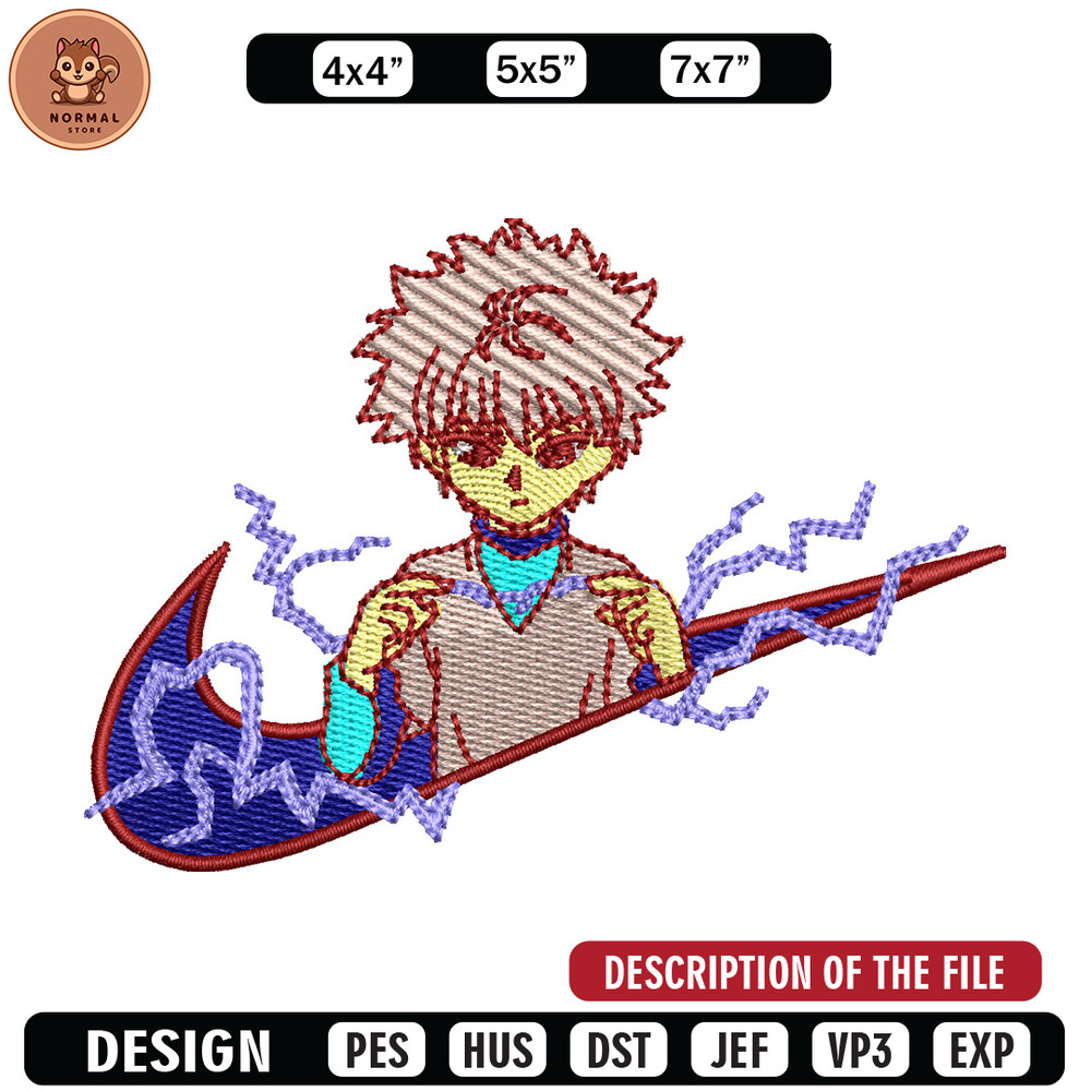 Nike x killua embroidery design, Hxh embroidery, Nike design, Embroidery shirt, Embroidery file, Digital download.jpg
