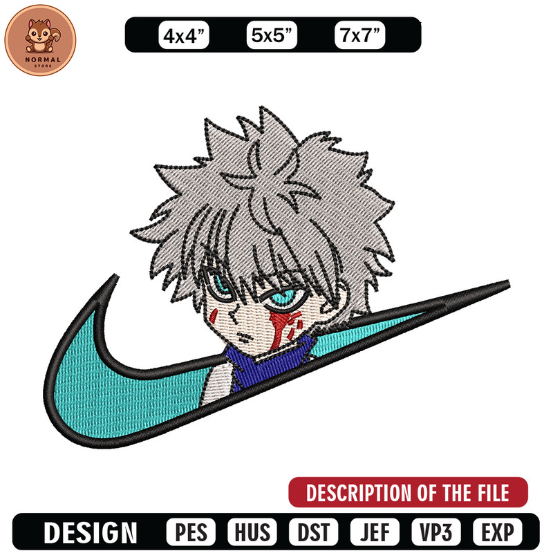 Nike x killua embroidery design, Hxh embroidery, Nike design, Embroidery shirt, Embroidery file,Digital download.jpg