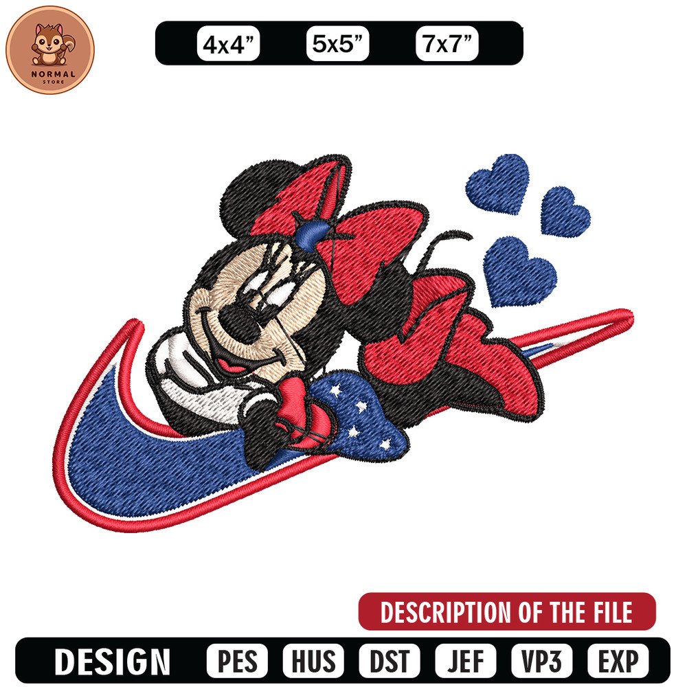 Nike x minnie Embroidery Design, Mickey Embroidery, Nike Embroidery, Embroidery File, Logo shirt, Digital download.jpg