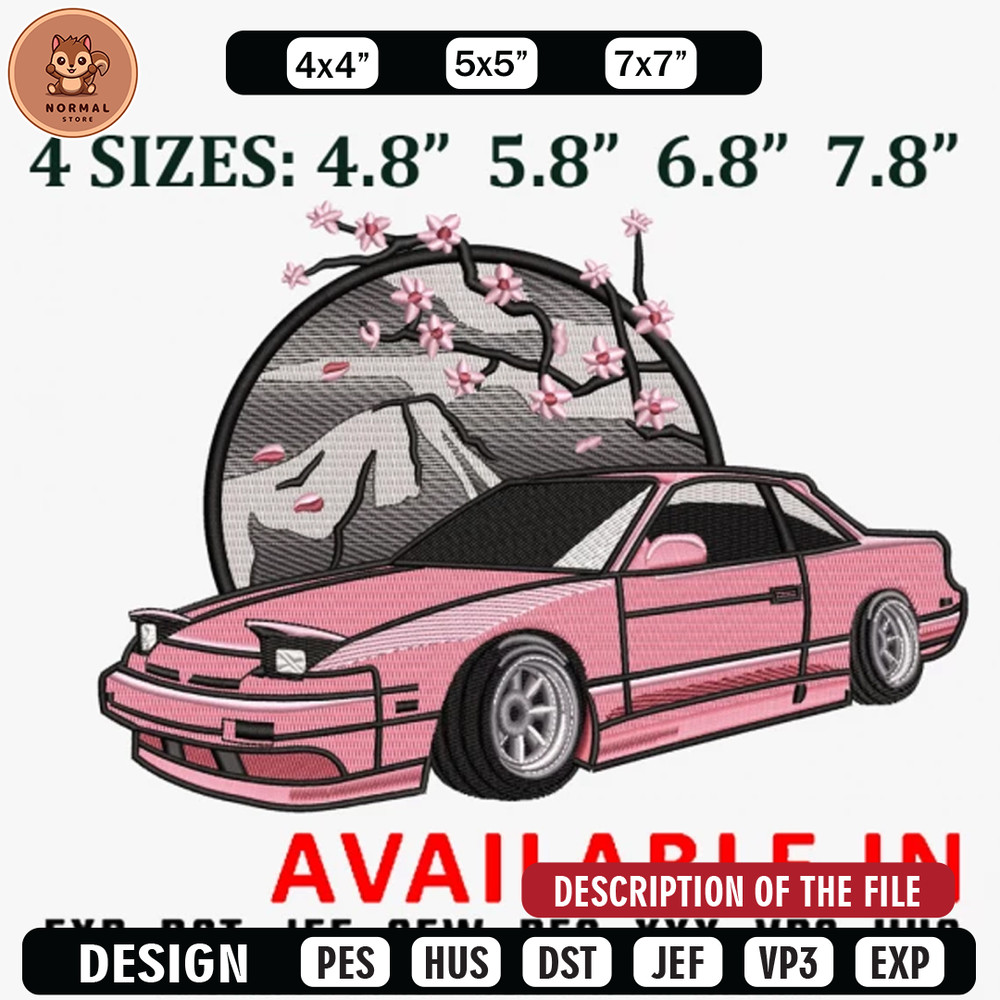 Nissan pink car embroidery design, Embroidered shirt, Car Embroidery, Car design, Logo design, digital download.jpg