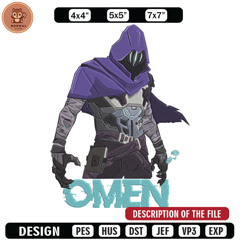 Omen poster Embroidery Design, Valorant Embroidery, Embroidery File, Anime Embroidery, Anime shirt, Digital download.jpg