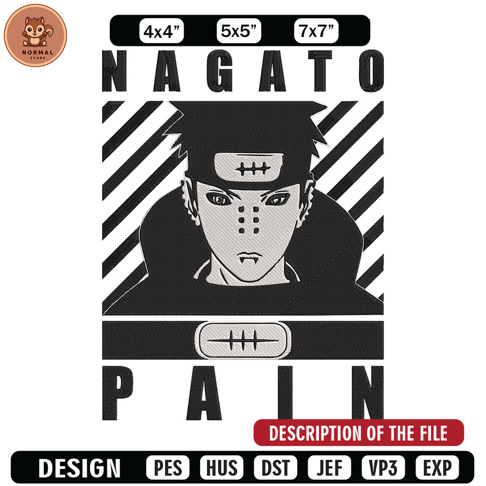 Pain poster Embroidery Design, Naruto Embroidery, Embroidery File, Anime Embroidery, Anime shirt, Digital download.jpg