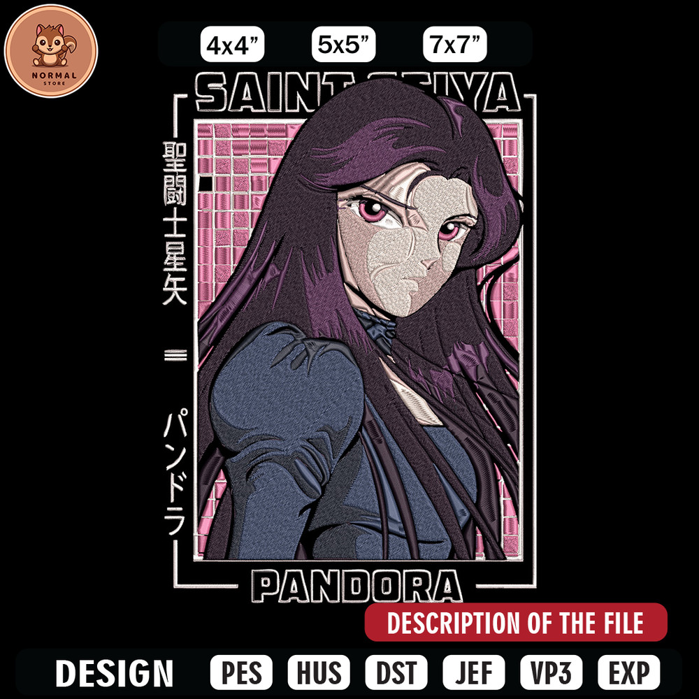 Pandora poster Embroidery Design, Saint Seiya Embroidery, Embroidery File, Anime Embroidery,Anime shirt,Digital download.jpg