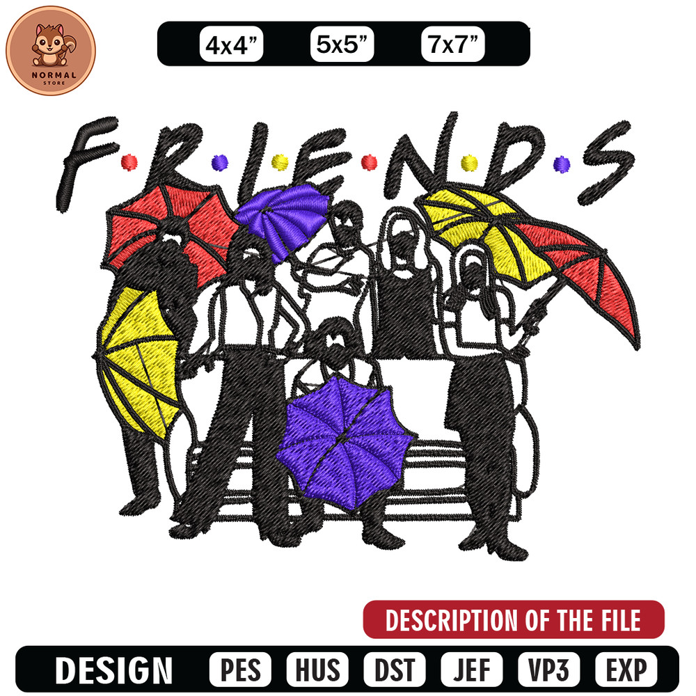 People Umbrella friends Embroidery design, logo Embroidery, logo design, Embroidery File, logo shirt, Digital download..jpg
