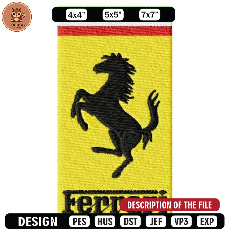 Perrari italian logo embroidery design, Car Embroidery, Car design, Logo design, Embroidered shirt, digital download.jpg