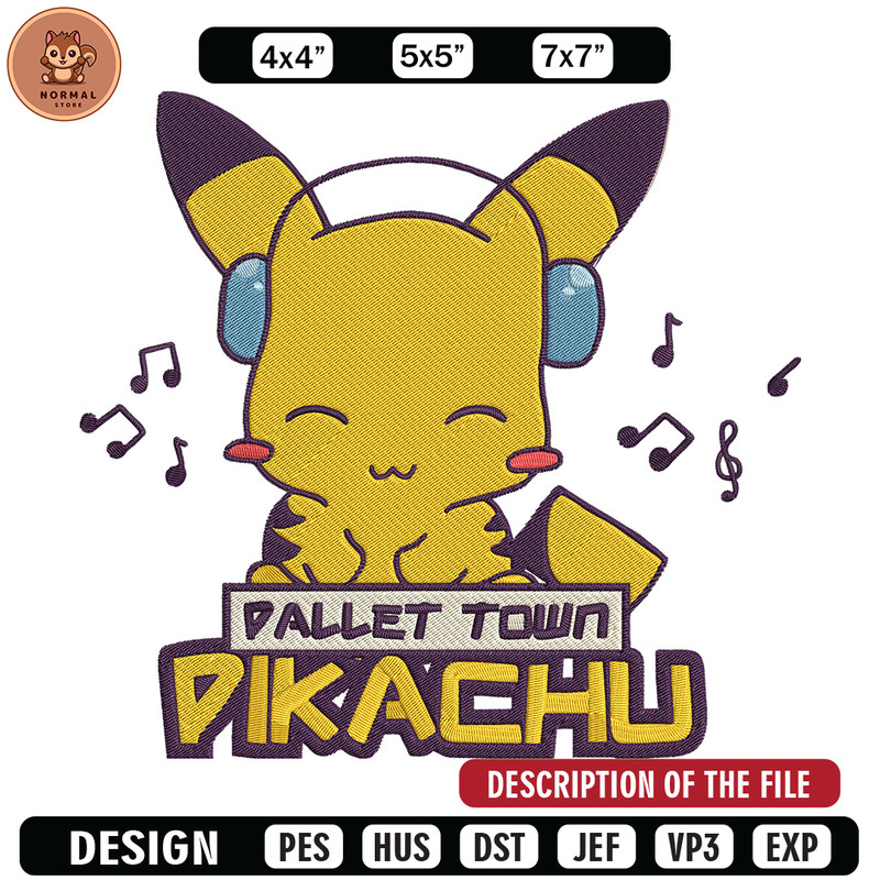 Pikachu cute Embroidery Design, Pokemon Embroidery, Embroidery File, Anime Embroidery, Anime shirt, Digital download.jpg