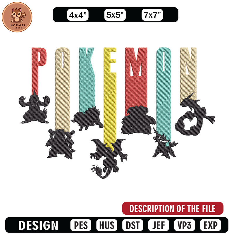 Pokemon poster Embroidery Design, Pokemon Embroidery, Embroidery File, Anime Embroidery, Anime shirt, Digital download.jpg