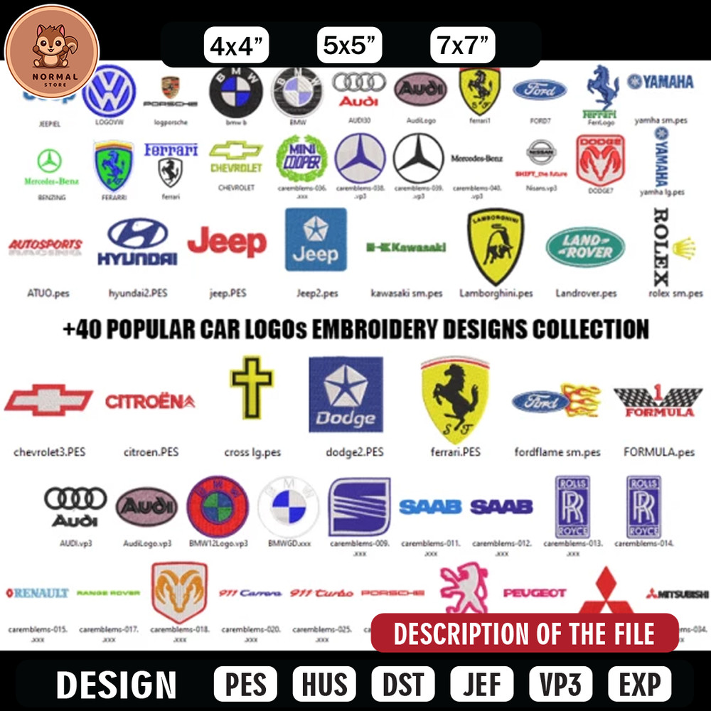Popular car logo embroidery design, Embroidered shirt, Car Embroidery, Car design, Logo design, digital download.jpg