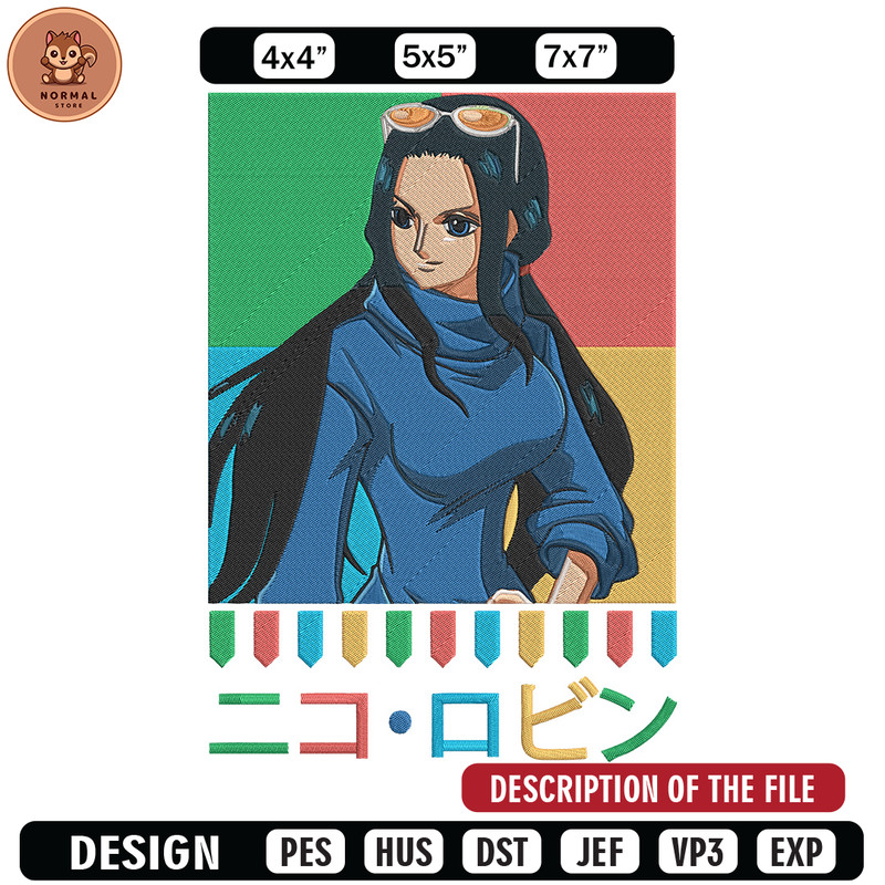 Poster Robin Embroidery Design, One piece Embroidery, Embroidery File, Anime Embroidery, Anime shirt, Digital download.jpg