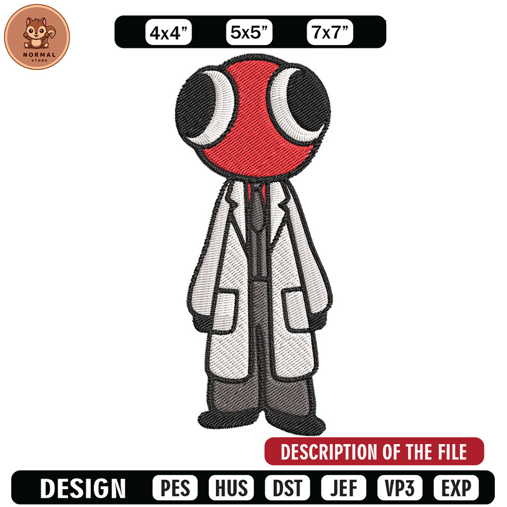 Red Rainbow Embroidery Design, Rainbow Friends Embroidery, Embroidery File, Anime Embroidery, Digital download.jpg