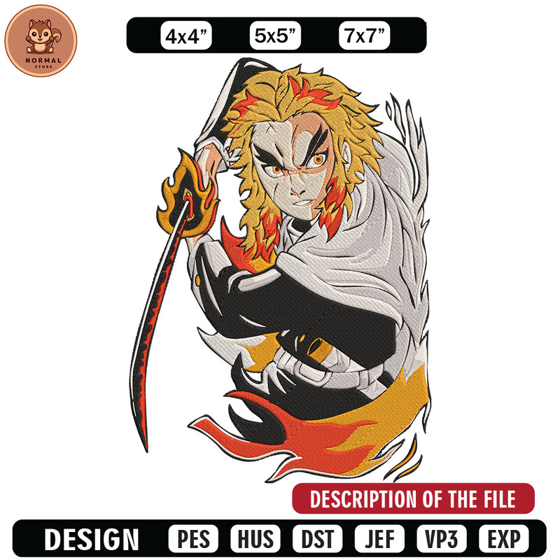 Rengoku Embroidery Design, Demon slayer Embroidery, Embroidery File, Nike Embroidery, Anime shirt, Digital download.jpg