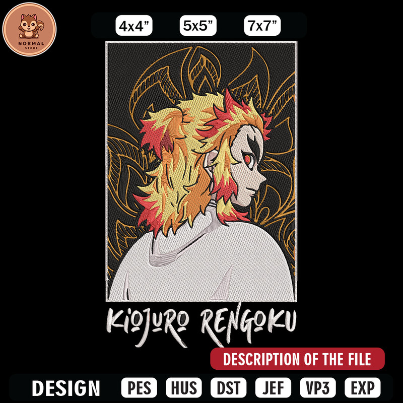 Rengoku Kyoujurou Embroidery Design, Demon slayer Embroidery, Embroidery File, Anime Embroidery, Digital download.jpg