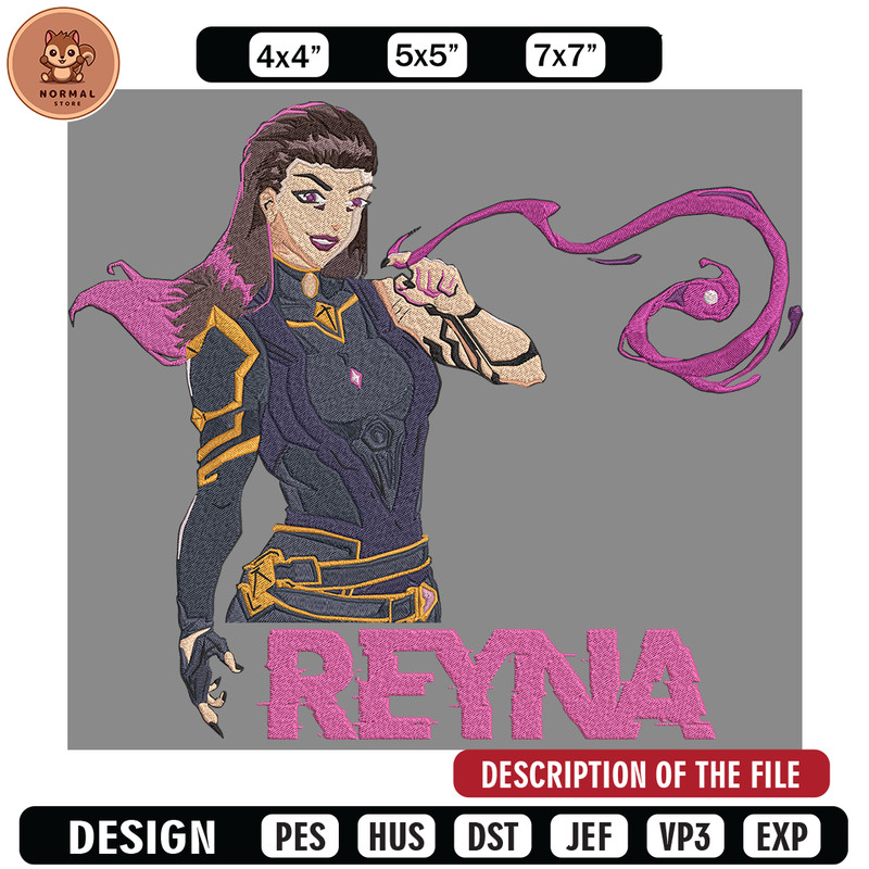 Reyna poster Embroidery Design, Valorant Embroidery, Embroidery File, Anime Embroidery, Anime shirt, Digital download.jpg