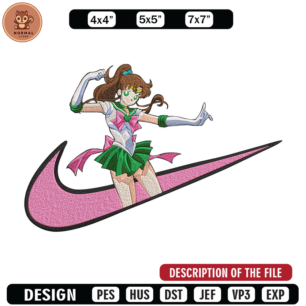 Sailor Jupiter Embroidery Design, Sailor moon Embroidery, Embroidery File, Nike Embroidery, Anime shirt,Digital download.jpg