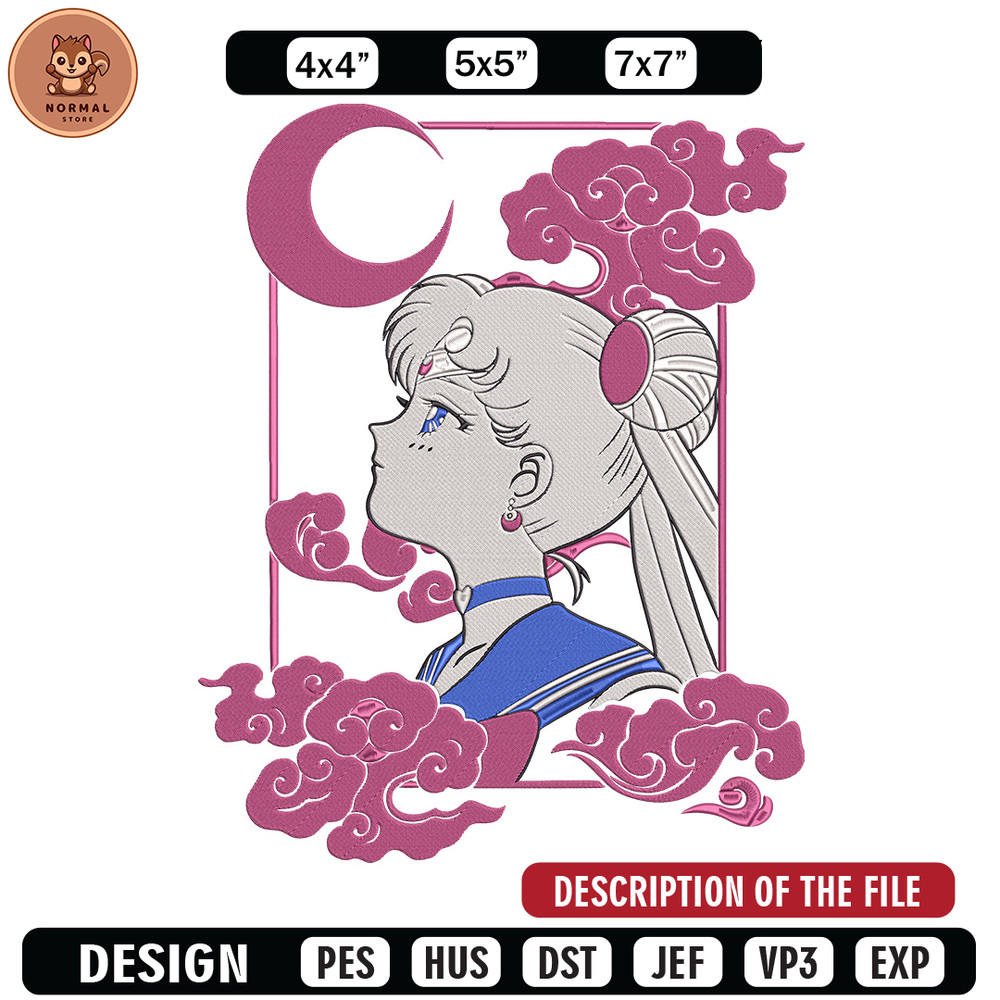 Sailor moon poster Embroidery Design, Sailor moon Embroidery, Embroidery File, Anime Embroidery, Anime shirt.jpg