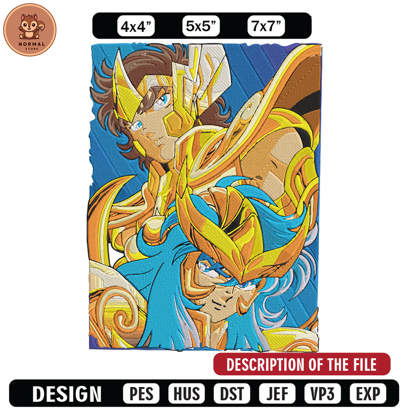 Saint Seiya Embroidery Design, Saint Seiya Embroidery, Embroidery File, Anime Embroidery, Anime shirt, Digital download.jpg
