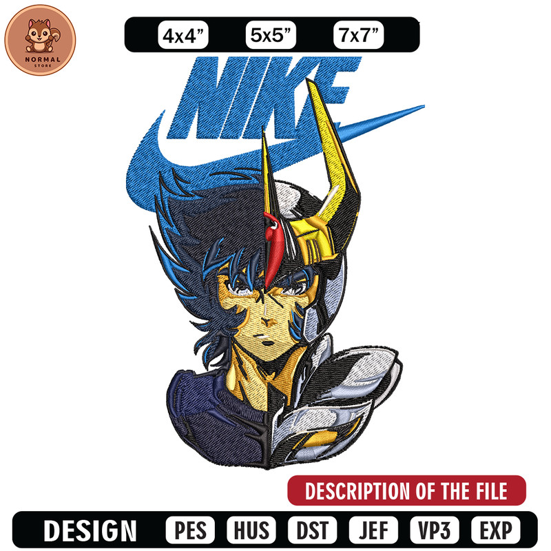 Saint seiya Nike Embroidery design, saint seiya Nike Embroidery, Nike design, Embroidery file, Instant download..jpg