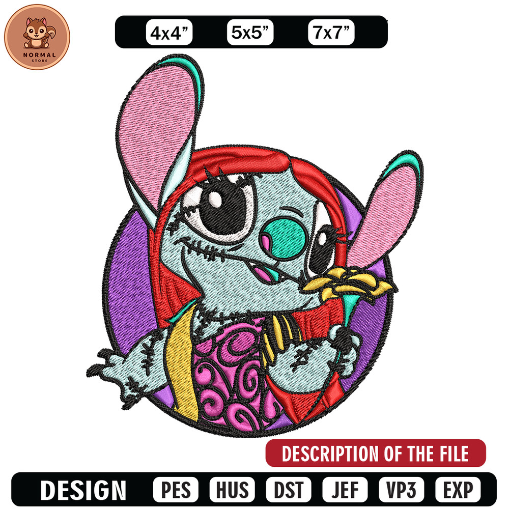 Sally Stitch Embroidery, Sally Stitch halloween Embroidery, cartoon design, Embroidery File, Digital download..jpg