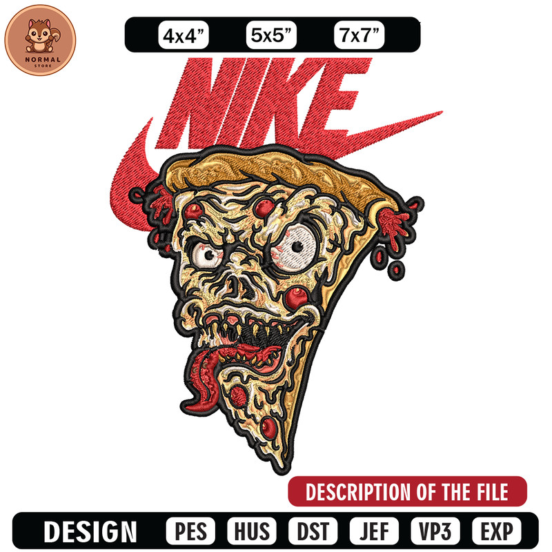 Scary Monster Pizza Nike Embroidery design, Monster Pizza Embroidery, Nike design, Embroidery file, Instant download..jpg